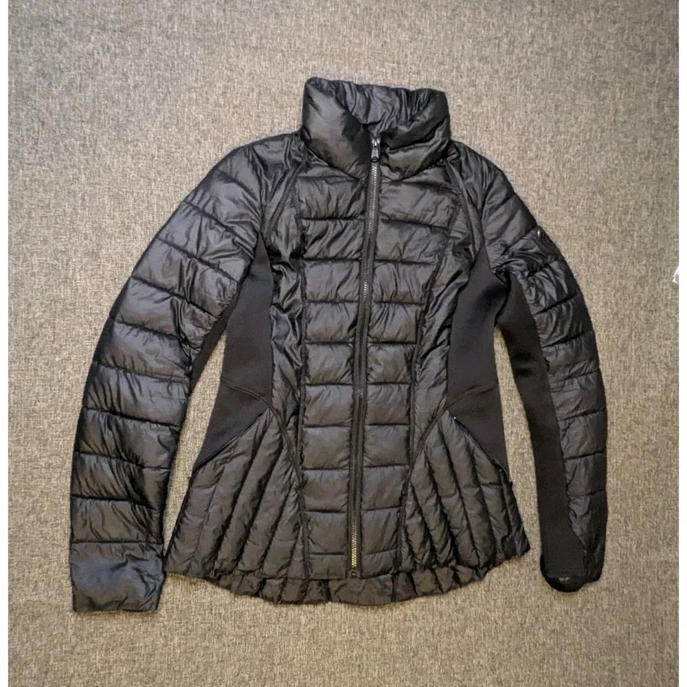 Bernardo Performance Quilted Puffer Black Jacket Womens Medium Down Zip Up Coat
